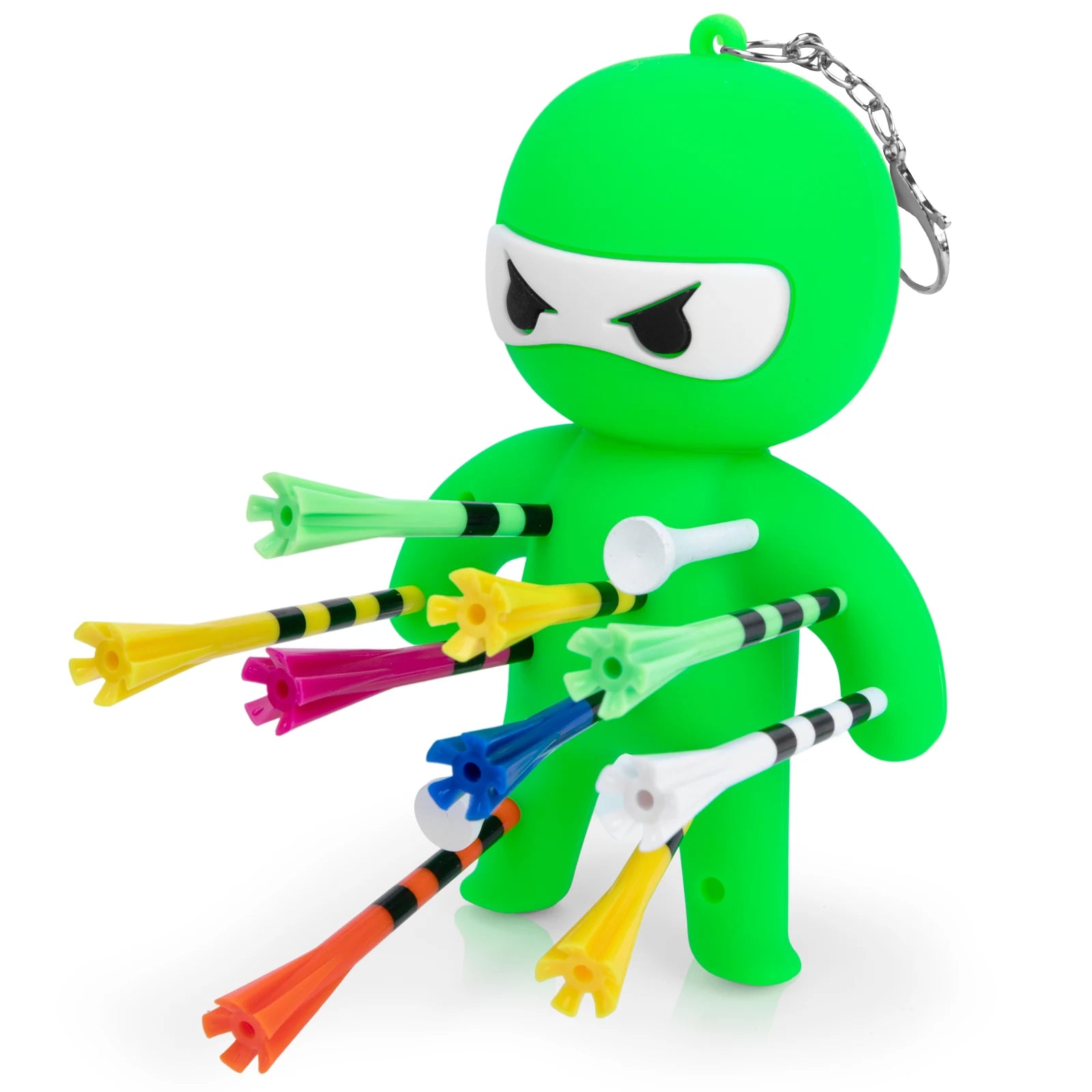 Soft Silicone Golf Tees Holder with Keychain and 10 Tees