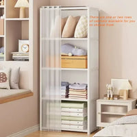 6/5 Layers Dustproof Wardrobe High Capacity Partition Bookshelf Bedroom Open Simple Assembly Storage Cabinet Bedroom Furniture - Buy online at  Vibe In Cart.