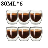 2-6PCS Double Wall High Borosilicate Glass Mug Heat Resistant Tea Milk Espresso Coffee Juice Water Cup Bar Drinkware Gift - Buy online at  Vibe In Cart.
