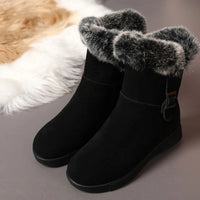Women's Winter Fashion Leather Warm Snow Boots with Plush Thick Soles Comfortable Non-Slip Cotton Shoes - Buy online at  Vibe In Cart.