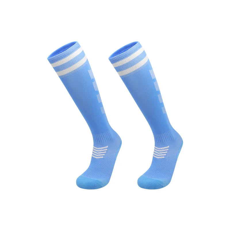 Polyester Knee High Breathable Soccer Socks for Adults and Kids