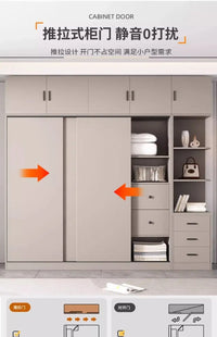 All solid wood sliding door wardrobe household bedroom strong and durable rental room special simple explosion - Buy online at  Vibe In Cart.