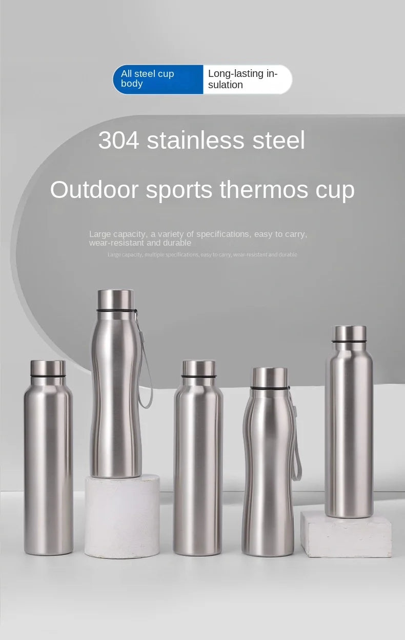 High Quality 1000ml Stainless Steel Sport Water Bottle Single-layer Rugged Water Cup Metal Flask Drinkware Camping Sports Gym - Buy online at  Vibe In Cart.