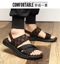 Men's Waterproof Gladiator Sandals with Buckle Strap and Rubber Sole
