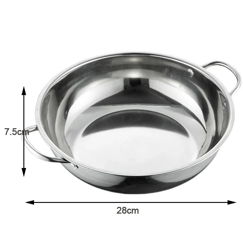 Stainless Steel Divided Hot Pot for Shabu and Soup Cooking