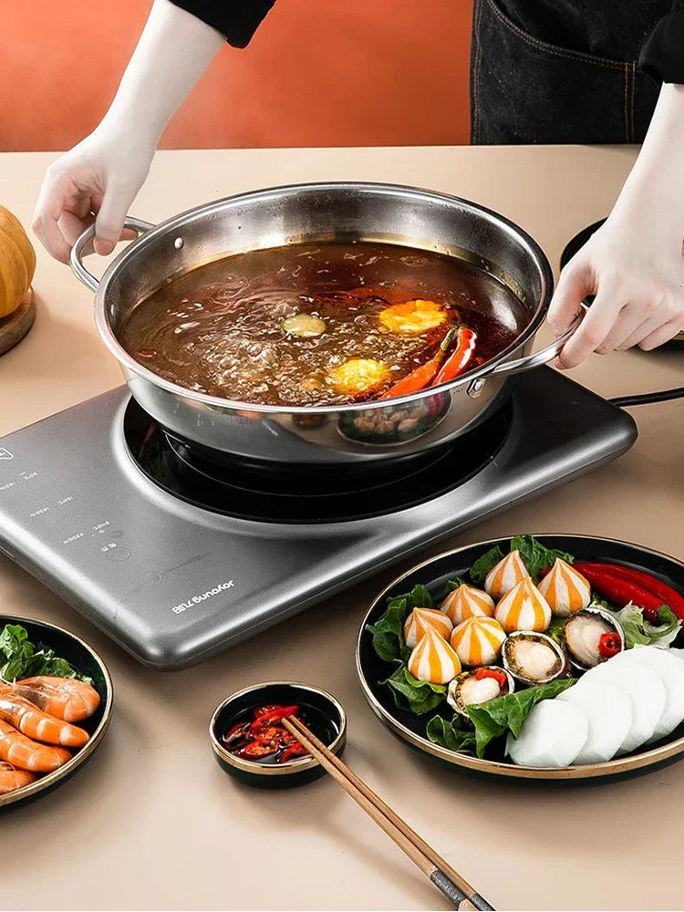 Pot Hot Shabu Divider Stainless Steel Cooking Cooker Induction Hotpot Divided Kitchen Cookware Flavor Pan Two Chinese Soup Dual - Buy online at  Vibe In Cart.