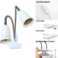 EU US Plug 360 Degrees Flexible Desk Lamp Holder E27 Base Light Socket Gooseneck Clip-On Cable With On Off Switch for Home Plant - Buy online at  Vibe In Cart.