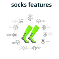 Long Football Socks Men's Long Tube Professional Training Soccer Socks Thickened Silicone Non-Slip Towel Bottom Sports Socks - Buy online at  Vibe In Cart.