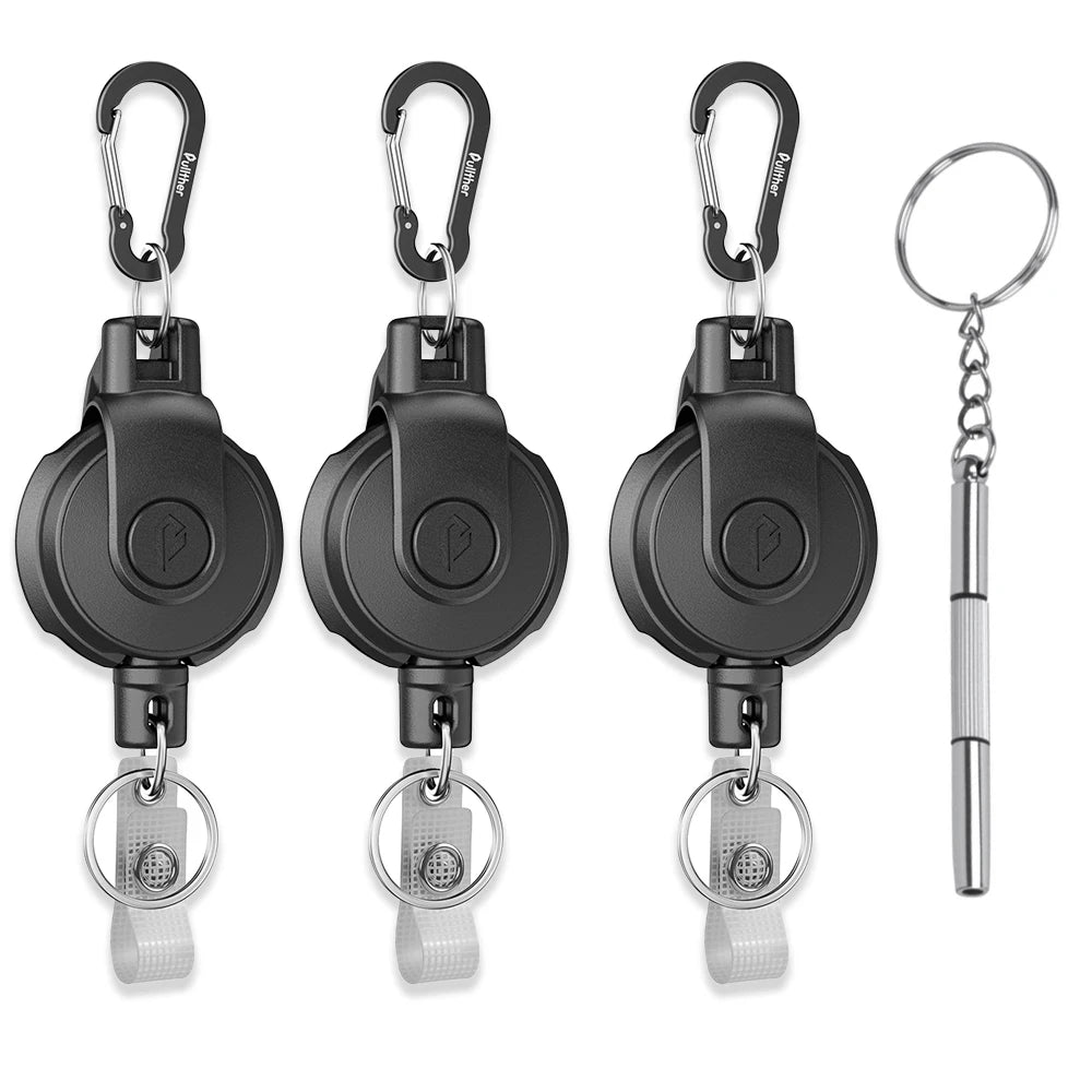Retractable Key‌ Chain for man Reel‌ Badge Holders Retractabl Carabiner Quick Release Spring Clip outdoor camping equipment - Buy online at  Vibe In Cart.