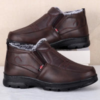 Men's Ankle Snow Boots Waterproof Non-Slip Leather