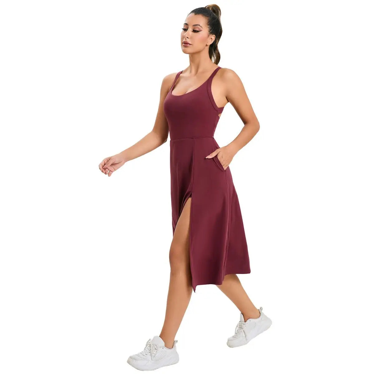 Women Tennis Dress  One Piece Gym Sports Fitness Yoga Casual Skirt Outdoor Golf Suit Badminton Dress Women Sportswear
