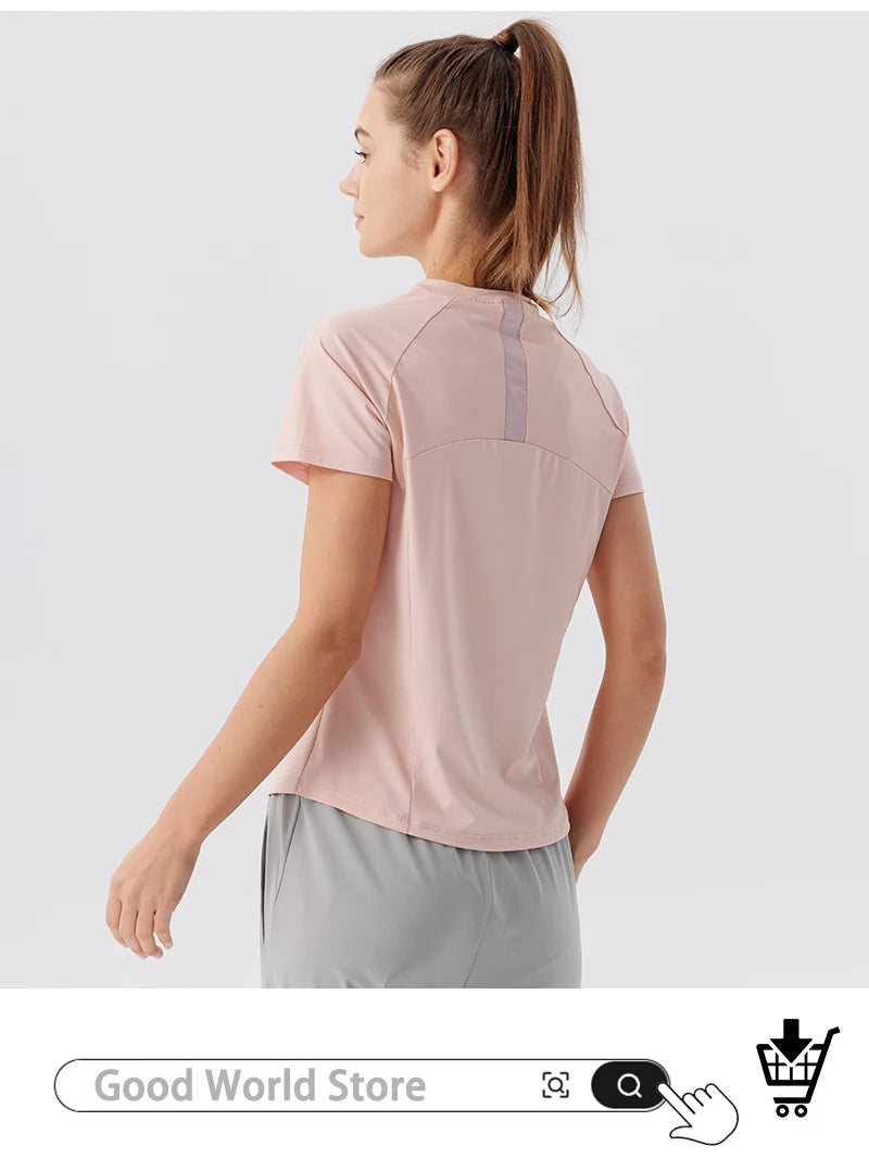 Women's Polyester Short Sleeve Quick Dry Sports T-Shirt