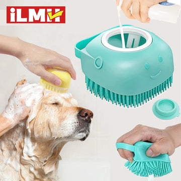 Dog Bathing Brush Pet Massage Brush Shampoo Dispenser Soft Silicone Brush Rubber Bristle for Dogs and Cats Shower Grooming Tool - Buy online at  Vibe In Cart.