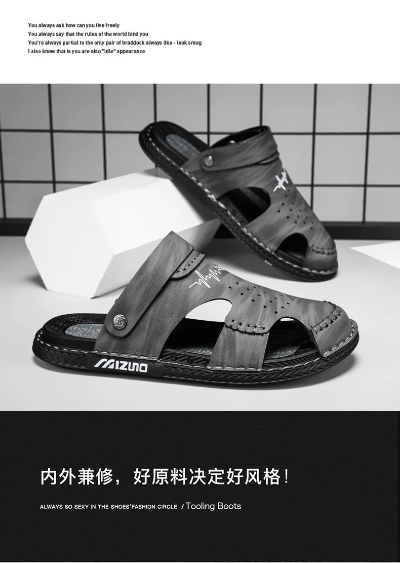 Men's Baotou Sandals Summer new Outdoor Cool Breathable Anti slip Waterproof Beach Shoes Soft Sole Fashion Dual purpose Slippers - Buy online at  Vibe In Cart.