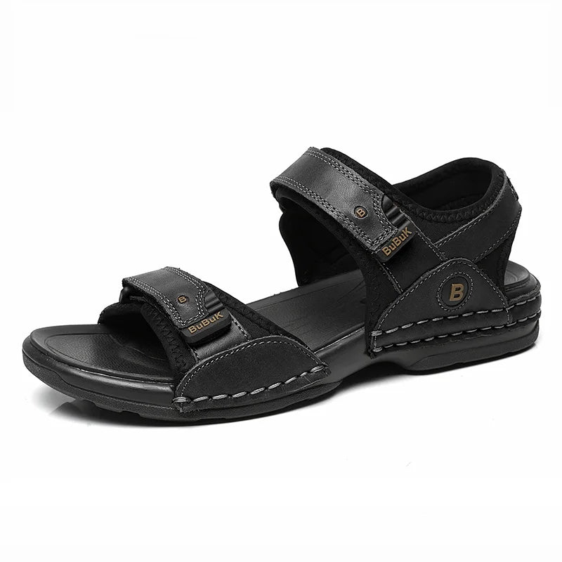 First-Layer Cowhide Men's Sports Sandals, Open-Toe Outdoor 防滑 Sandals, Casual Men's Shoes, Outdoor Fashion Beach Shoes, Li - Buy online at  Vibe In Cart.