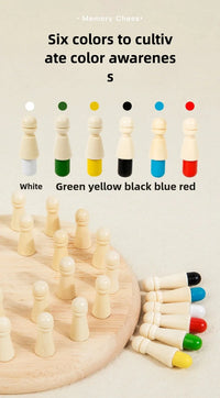 Wooden Memory Match Stick Chess Color Game Board Puzzles Montessori Educational Toy Cognitive Ability Learning Toys For Children