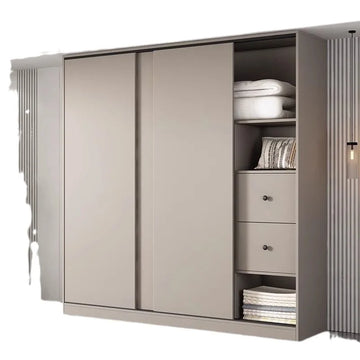 All solid wood sliding door wardrobe household bedroom strong and durable rental room special simple explosion - Buy online at  Vibe In Cart.