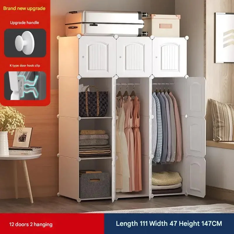 Modern Wooden Wardrobe with Shelves for Jewelry and Makeup