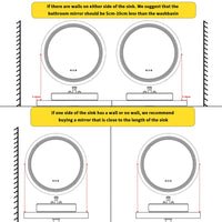 LUVODI Round Illuminate Bathroom Mirror Circle Washroom Toliet Wash Basin Fogless Vanity Mirror Waterproof - Buy online at  Vibe In Cart.