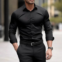 Premium Solid Color Men's Long Sleeve Shirts Fashionable Business Casual SummerAnd Spring Outdoor Daily Wear Digital Printed - Buy online at  Vibe In Cart.