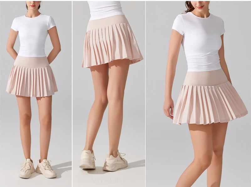VITALINOVO Pleated Tennis Skirt for Women with Pocket Shorts Women's High Waisted Lightweight Athletic Golf Skorts Skirts Flowy - Buy online at  Vibe In Cart.