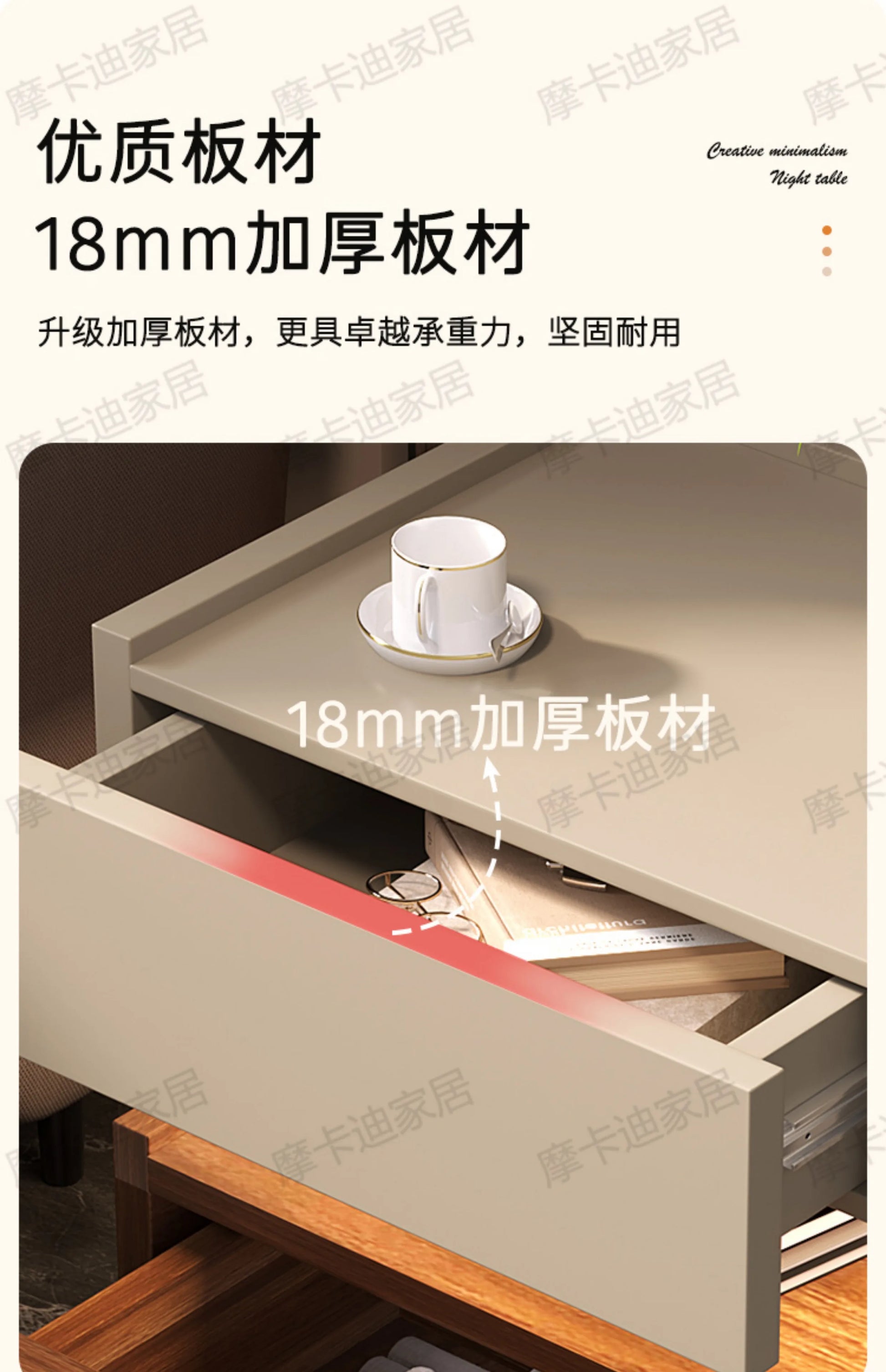 Modern Moroccan Bedside Table with Storage