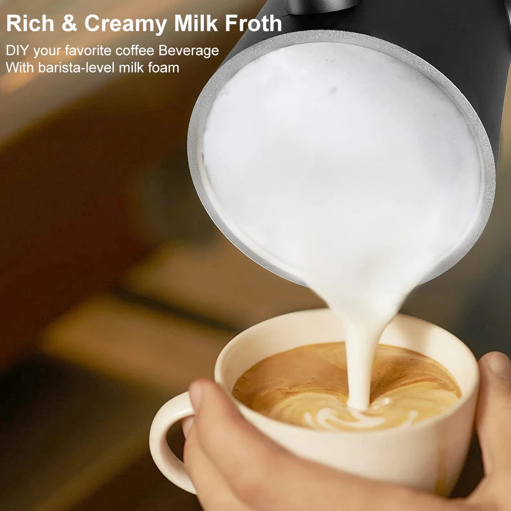 Electric Milk Frother Automatic Rotary Foamer for Coffee Cappuccino Latte 4 in 1 Hot and Cold Foam Maker Milk Frother Foamer - Buy online at  Vibe In Cart.