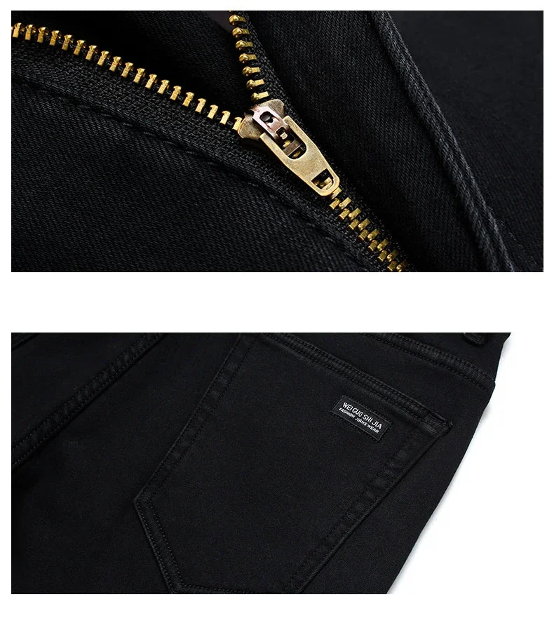 Spring Autumn Men Classic Fashion Brand Jeans Homme Man Soft Stretch Black Biker Masculino Denim Trousers Mens Pants Overalls - Buy online at  Vibe In Cart.