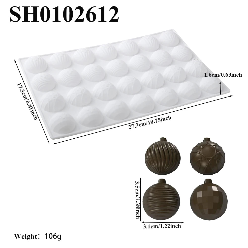 28-Cell Christmas Lantern Decorative Ball Design Chocolate Mold Candy Tools Silicone Cake Mold Dessert Bakeware Kitchen Baking S - Buy online at  Vibe In Cart.