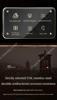 316 Stainless Steel Frying Pan Wok Non-stick Cooking Honeycomb Steak Gas Stove Pot Induction General Saucepan Kitchen Cookware - Buy online at  Vibe In Cart.