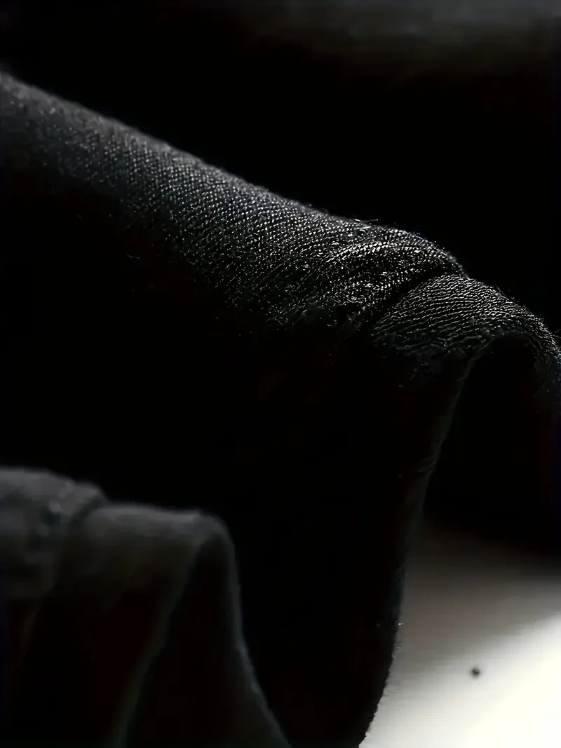 Men's Slim-Fit Ripped Jeans - Stylish Black Distressed Denim with Raw Hem, Comfortable & Versatile for All Seasons, Casual Stree - Buy online at  Vibe In Cart.