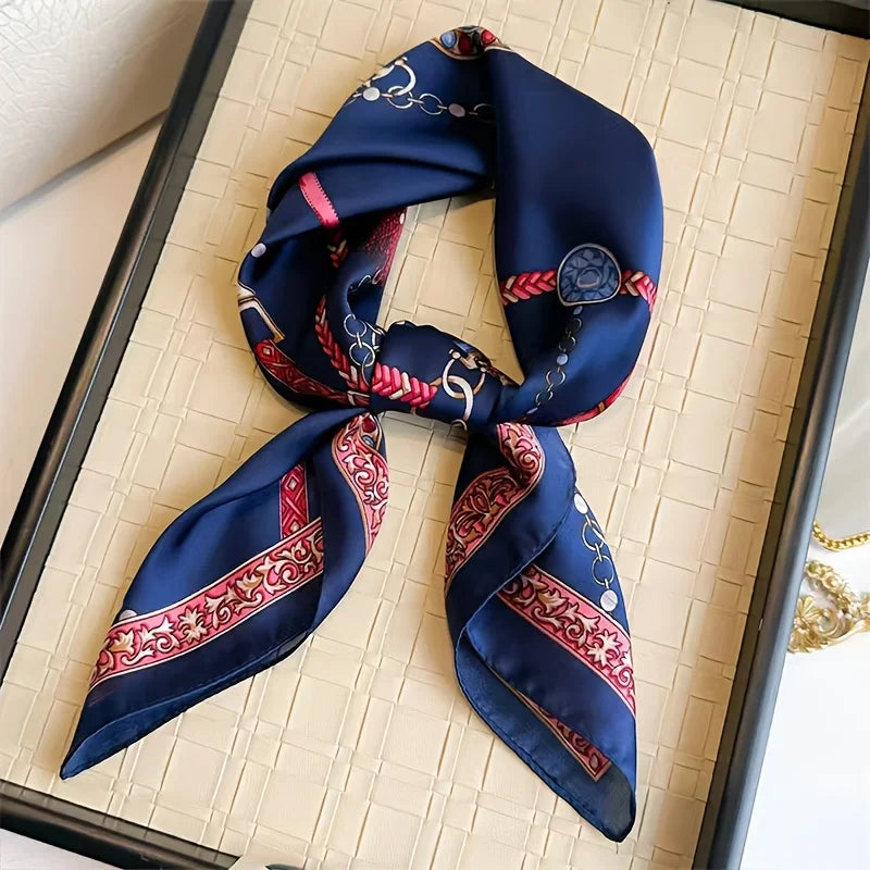Women's 70x70cm Square Silk Scarf Shawl Headband