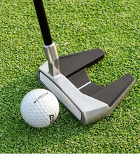 Left Handed Men's Standing Golf Putter with Ball Pickup, Silver Black