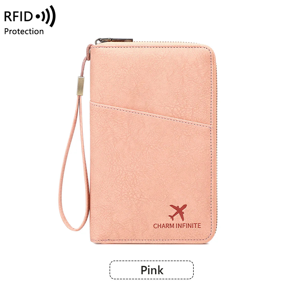 RFID Blocking Polyurethane Passport Holder with Zipper