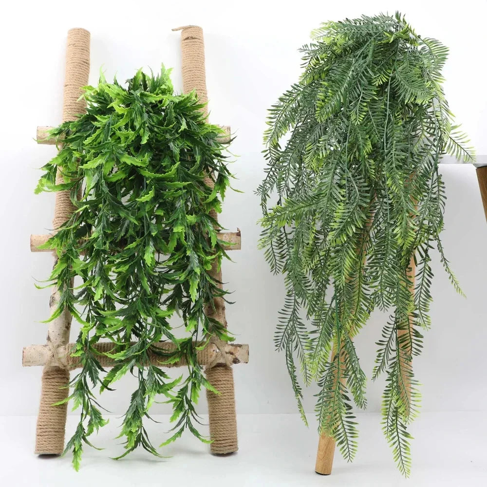 80cm Persian fern Leaves Vines Home Room Decor Hanging Artificial Plant Plastic Leaf Grass Wedding Party Wall Balcony Decoration - Buy online at  Vibe In Cart.