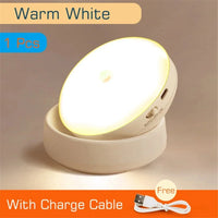 Round LED Night Light with Motion Sensor and USB Charging