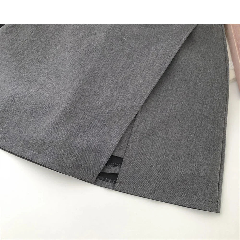 2025 Black Grey Irregular Skirt A-line Women High Waist Skirt Korean Fashion Zipper All Matched Shorts Skirts vintage for women - Buy online at  Vibe In Cart.