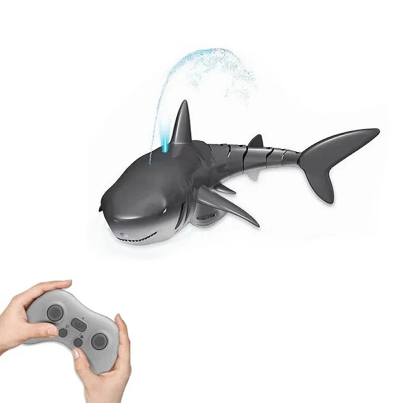 Smart Rc Shark whale Spray Water Toy Remote Controlled Boat ship Submarine Robots Fish Electric Toys for Kids Boys baby Children