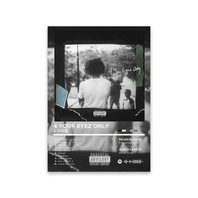 Unframed Retro Rapper Album Cover Canvas Wall Art Print