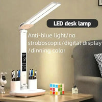 LED Desk Lamp USB Dimmable Touch Foldable Table Lamp with Calendar Temperature Clock Night Light for Study Reading Lamp - Buy online at  Vibe In Cart.