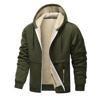 Men's Winter Fleece Jacket with Zipper and Pockets