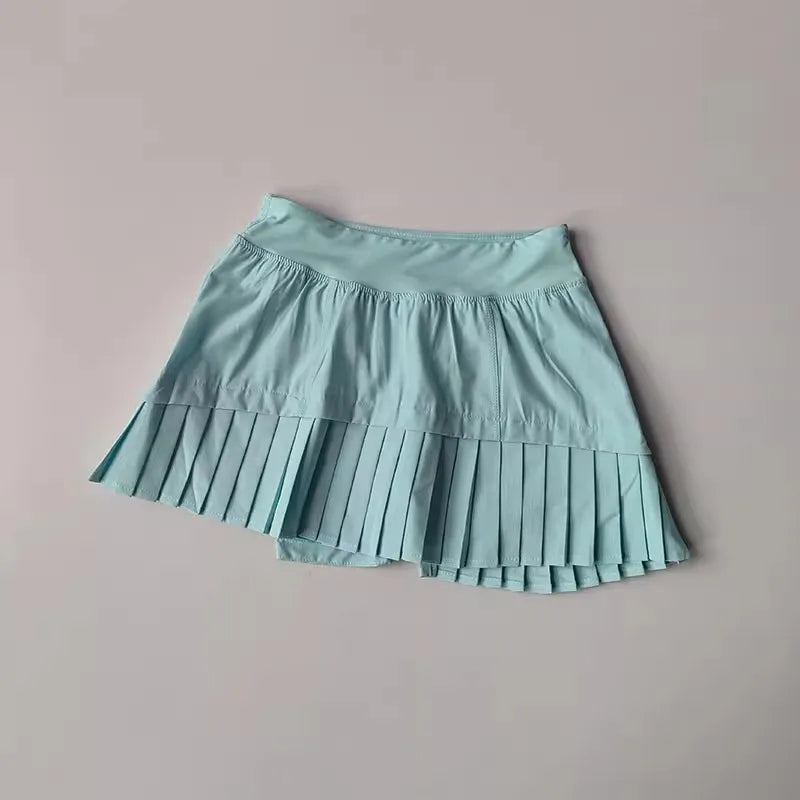 High Waisted Sports Short Skirt Summer New Style Cool Anti Glare Including Lined Shorts Fitness Yoga Quick Drying Pleated Skirt - Buy online at  Vibe In Cart.