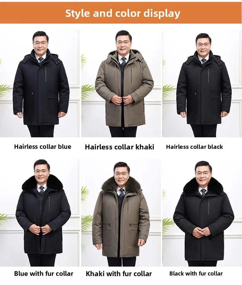 Canada Fashion Winter Jacket for Men Down Coat Parka Men's White Goose Down Jacket Long Padding Detachable Down Inner Liner H819 - Buy online at  Vibe In Cart.