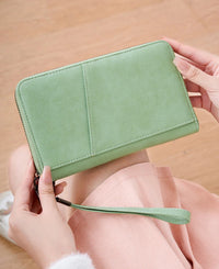 Multifunctional Travel Passport Wallet with RFID Protection in Microfiber Leather