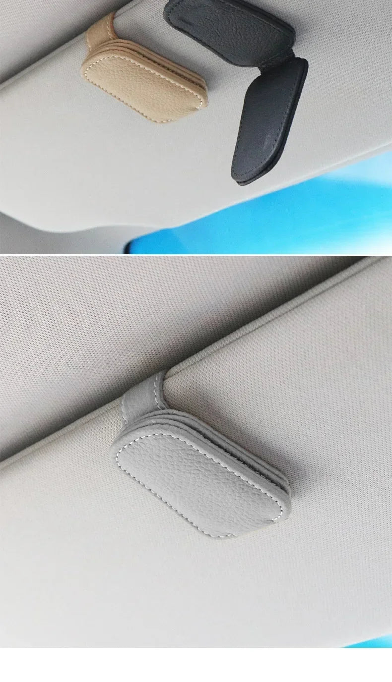 1Pcs Sunglasses Holder Is Suitable for Car Sunshades Magnetic Leather Sunglasses Clip and Ticket Clip Car Sunshade Accessories - Buy online at  Vibe In Cart.