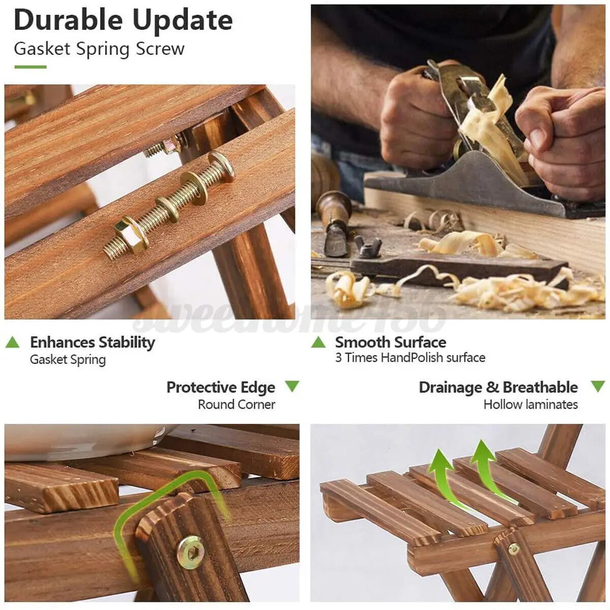 Wooden Plant Stand Holder 6 Tier Flower Pot Rack Corner Display Shelf for Indoor Outdoor - Buy online at  Vibe In Cart.