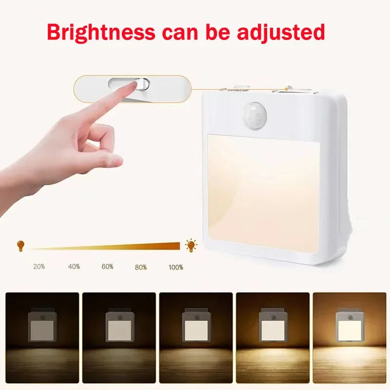 Motion Sensor LED Night Lights EU Plug Dimmable Cabinet Light for Baby Bedside Bedroom Corridor Wireless Night Lamp Lighting - Buy online at  Vibe In Cart.