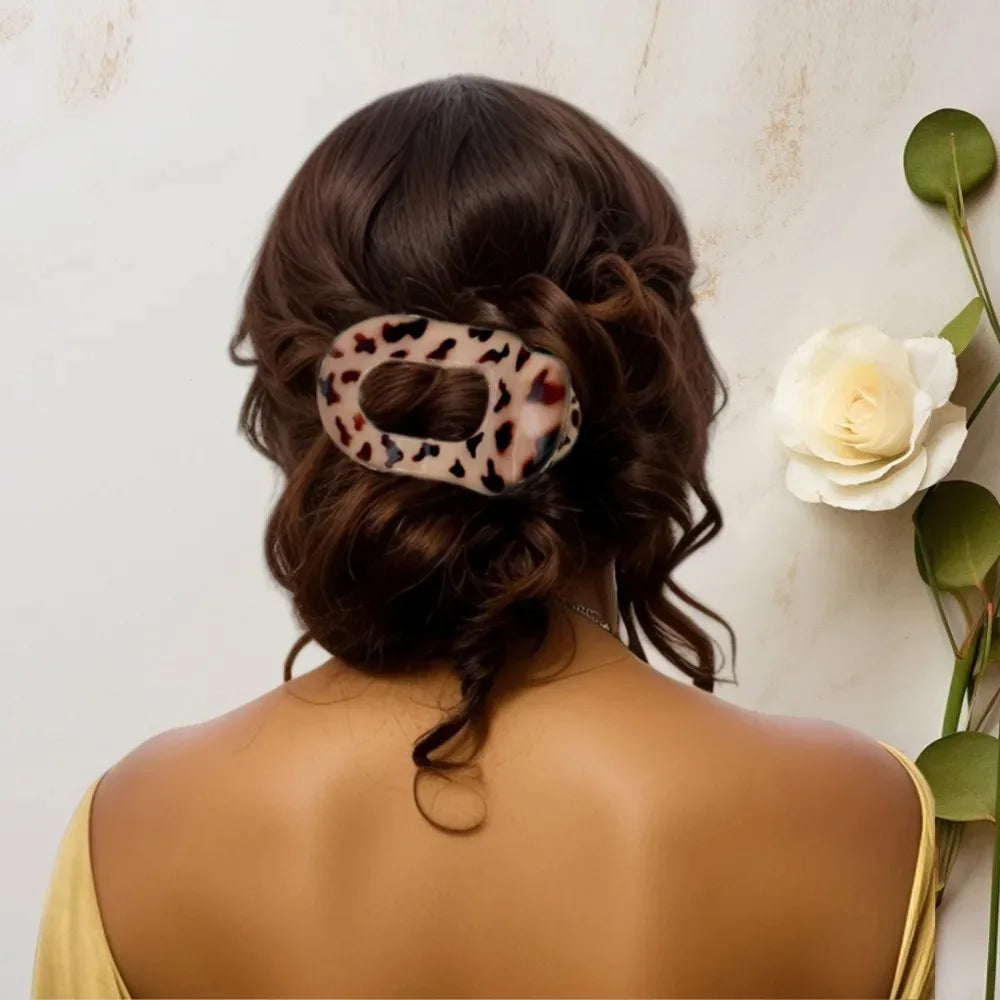 PC Hair Claw Clip for Women New Design Leopard Matte Curved Flat Styling Barrettes Acrylic Lying Down Hair Accessories - Buy online at  Vibe In Cart.
