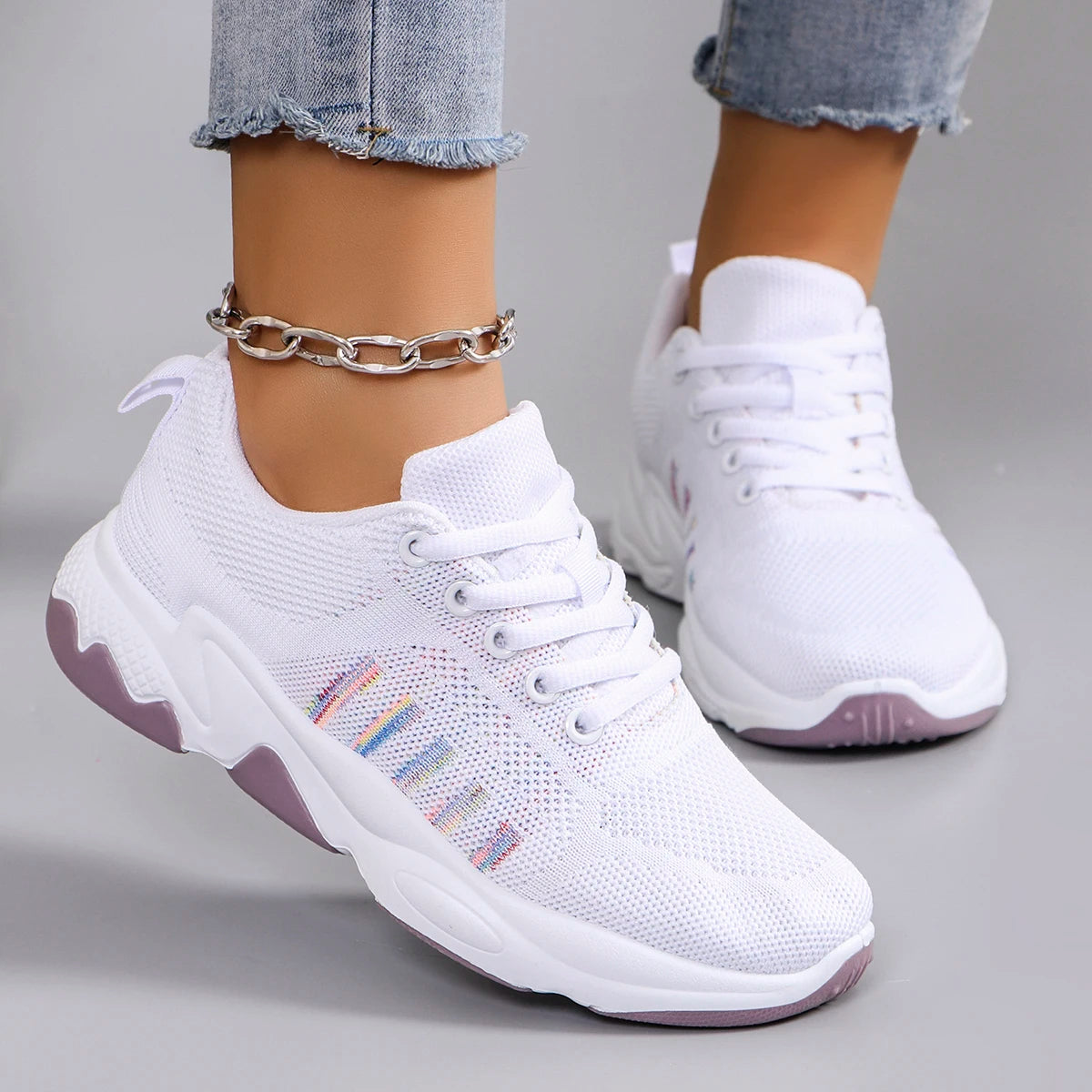 Spring new women's sports shoes, fashionable, breathable, lightweight, non-slip, wear-resistant, casual sports shoes, flat shoes - Buy online at  Vibe In Cart.