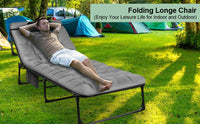 Portable Folding Camping Cot - 3-Position Adjustable Reclining Lounge Chair with Pillow, Outdoor Sleeping Bed (68cm Wide) - Buy online at  Vibe In Cart.